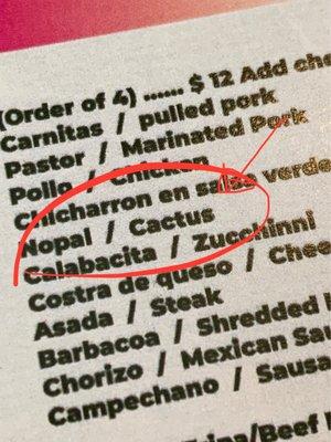 Yes, cactus tacos