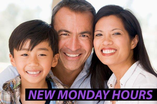 Now Open Mondays 7am - 5pm!  Call and schedule appointment today!