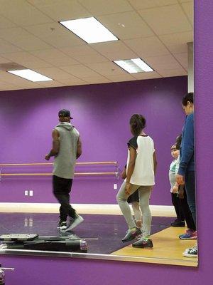 Teaching a class at Dare to Dream dance studio