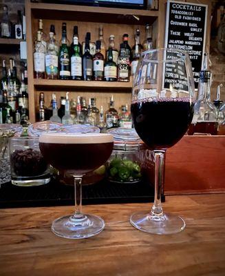 espresso martini and red wine during happy hour: highly recommend the espresso martini!