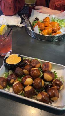 Pretzel bites and wings