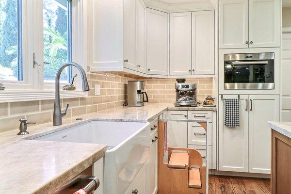 Built in stool for newly remodeled kitchen