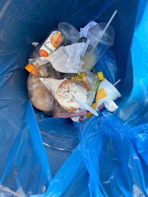 My ice cream in the trash