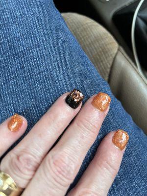 Start of the new academic year with school colors Black, Orange, and Silver glitter