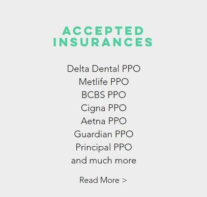 Check out the Accepted PPO Dental Plans in our office