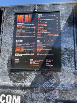 The menu