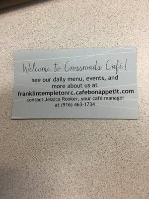 Their website now for the cafe specials