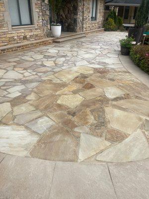 backyard led he the backyard led at back yard, flagstone patio, installed for Rex Stone Work and landscape services 6787550849