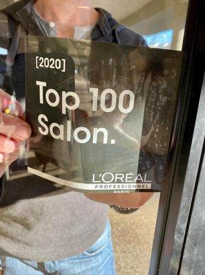 We were awarded a place in the top 100 L'ORÉAL Pro salons of the USA.