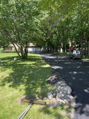 Driveway was only a single wide when started and now widened for 2 cars