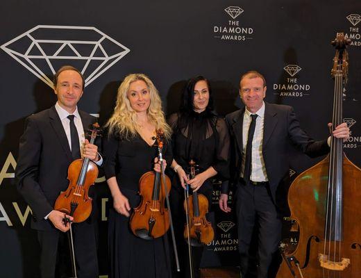 Elite String Quartet performing at the Gala concert for The Diamond Awards 2024, Hollywood, CA 2024