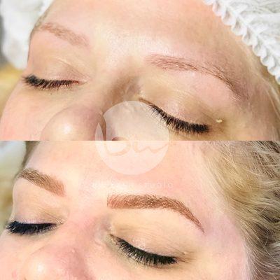 Microblading on eyebrows