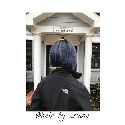 Stonewashed denim hair color