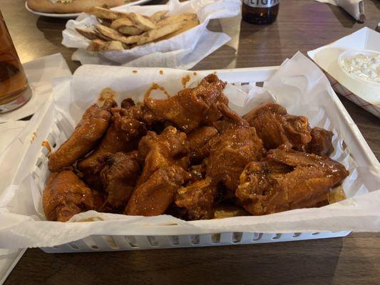 Hot Chicken Wings and Blue Cheese