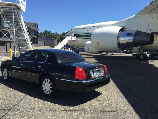 Executive Limo Service at Boeing Field Seattle.