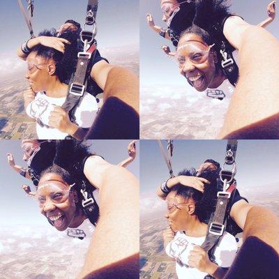 Best experience ever!!! Thanks Kevin for getting my feet back on the ground safely, oh and pardon my hair in your face!!