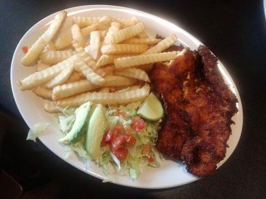 This is a Chicken Milanesa Dinner 11.95