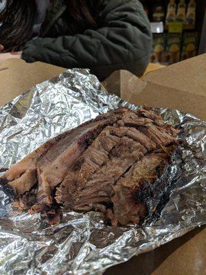 Mix of fatty & lean brisket - 3.5 stars. Tender & nicely crisped on the outside, but could've used more flavor. Sun dinner 2019-02-17