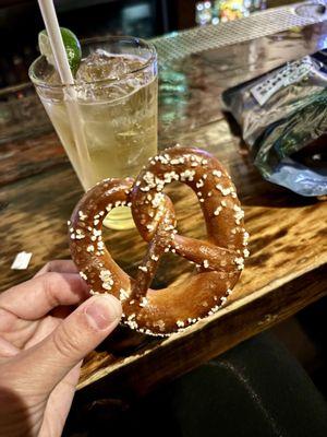 Hard Pretzel and Jameson Gingerale.