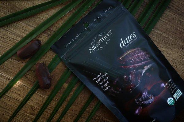 Organic dates dipped in 100% chocolate