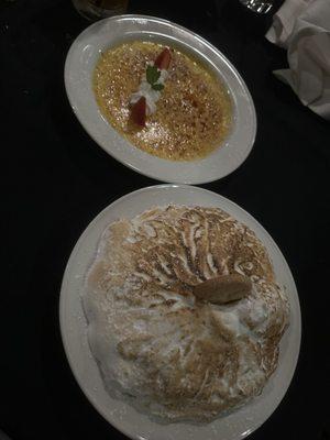 Crème brûlée and banana pudding