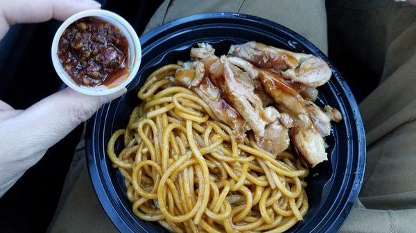 I need something hot to break the taste of sweet noodles and sweet chicken