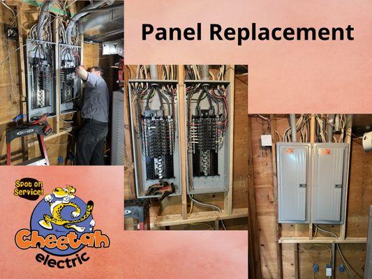 Power Up with Cheetah Electric!  Upgrade your overloaded panels to a sleek, dual-panel system. Safe, convenient, and reliable!