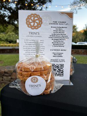 We make fresh Churro and Churro Cookies on site for our clients.