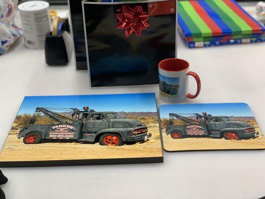 Custom Sublimation Gift Set (sublimated ceramic mug, sublimated photo plaque, sublimated mousepad)