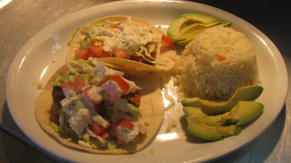 Mahi Mahi Tacos with Cilanto Green Chili Sauce