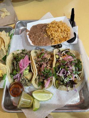 Tacos with Rice and Beans