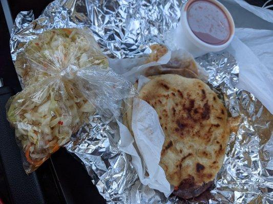 Pupusas to go.  Perfecto.