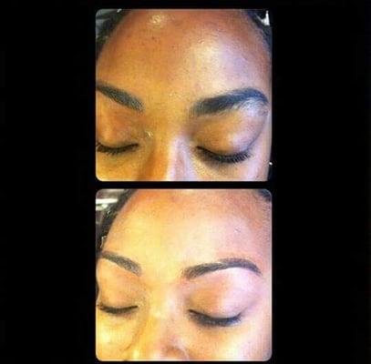 Eyebrows Threading - before/after