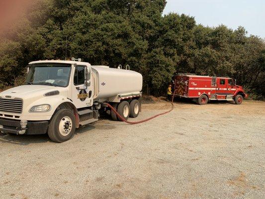 Boots trucking assisting Cal Fire on the River Fire