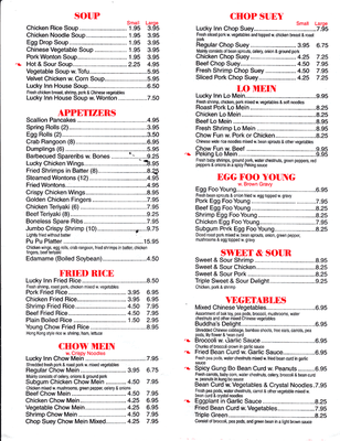 Lucky Inn Takeout Menu 3