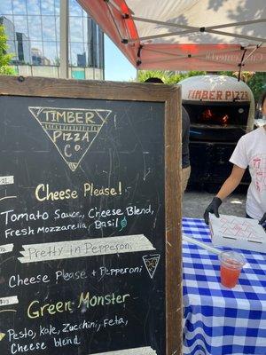 Delicious chase please and green monster pizzas!