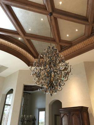 Refinish on chandelier