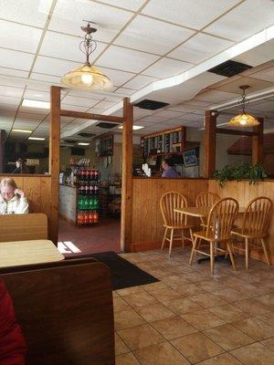 Interior of Loius Pizza