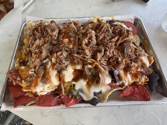 Pork BBQ nachos