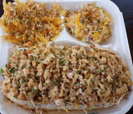 Super seafood sub
Crab cheese garlic Mashed potatoes 
Crab cheese fries