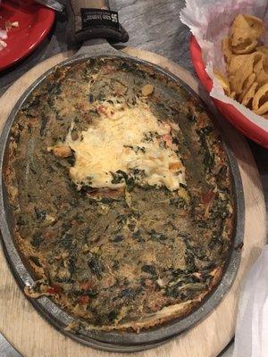 Overly cooked & thin spread -Spinach dip