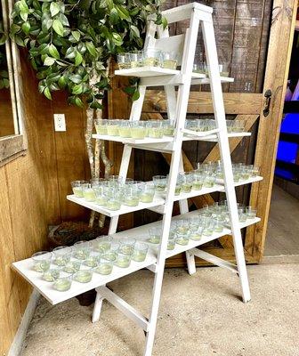 Champagne tower for a rustic theme wedding