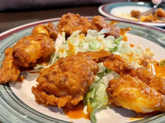 Buffalo Shrimp appetizer (minus 2 we were already devouring)