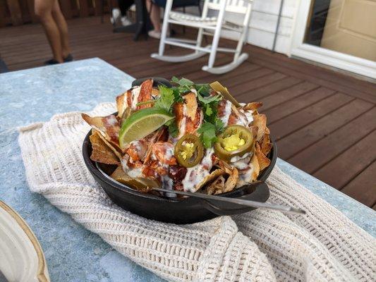 Beer can chicken nachos.