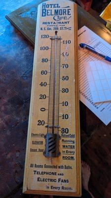 Wood NYC advertising thermometer