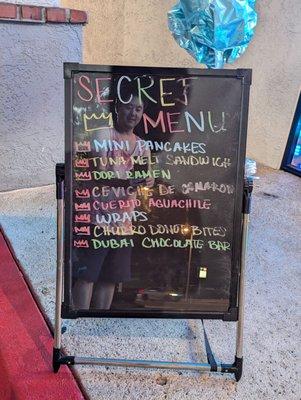 Secret menu signage