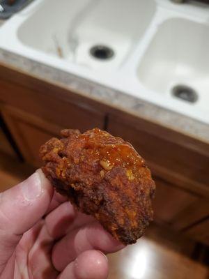 Boneless wings with minimal sauce