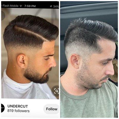 The haircut I wanted vs the haircut I got.