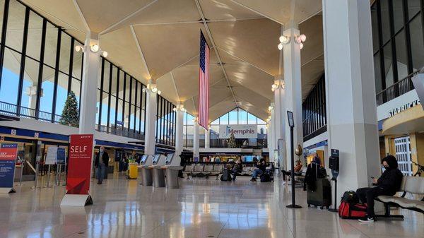 Main level for ticketing and boarding.