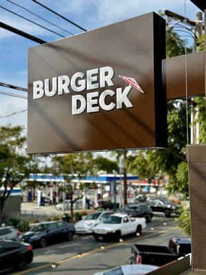 Burger Deck signage visible from India street